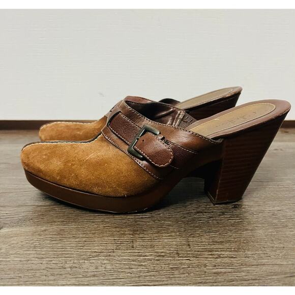 Cole Hann woman’s leather clogs chocolate brown. 9 - Picture 4 of 5